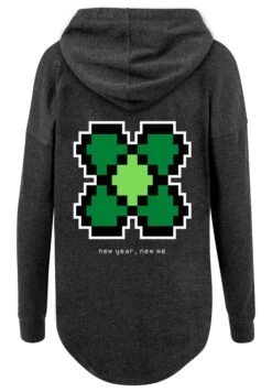 F4NT4STIC Silvester Happy New Year Pixel Kleeblatt - Hoodie - Charcoal -Olivia 988a81116a95468ab9e59a14b4c0cd8d