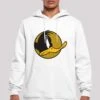 F4NT4STIC Looney Tunes Daffy Duck Dotted Cartoon Logo - Hoodie - White