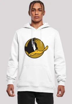 F4NT4STIC Looney Tunes Daffy Duck Dotted Cartoon Logo - Hoodie - White