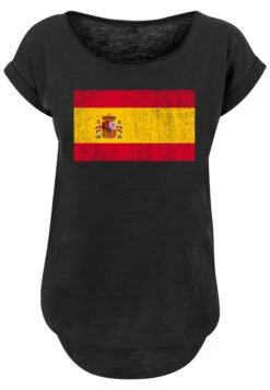 F4NT4STIC Spanien Flagge Distressed - T-Shirt Print - Schwarz -Olivia 9a02a365a99a437889e7995c9ec614df