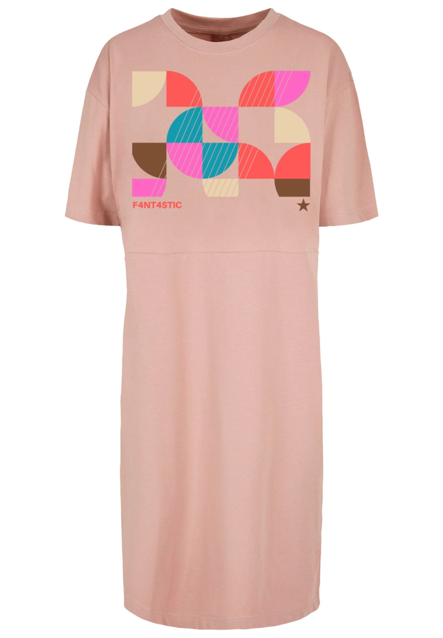 F4NT4STIC Muster Bunt Abstrakt- Jerseyjurk - Duskrose 8 F4NT4STIC Muster Bunt Abstrakt- Jerseyjurk - Duskrose - Afbeelding 6