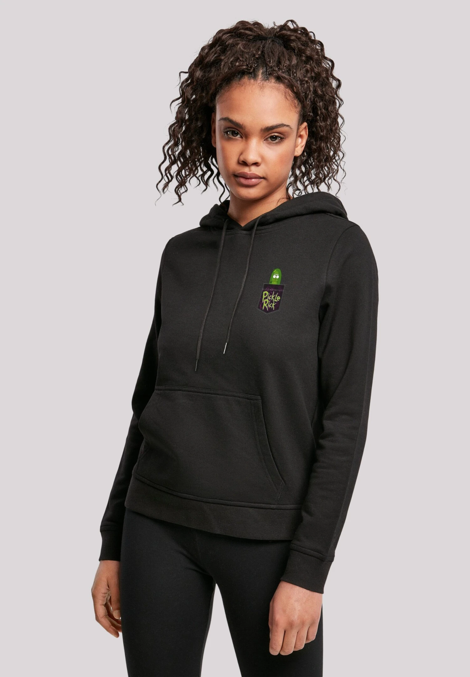 F4NT4STIC Rick Und Morty Pickle Rick Faux Pocket - Hoodie - Black 3 F4NT4STIC Rick Und Morty Pickle Rick Faux Pocket - Hoodie - Black