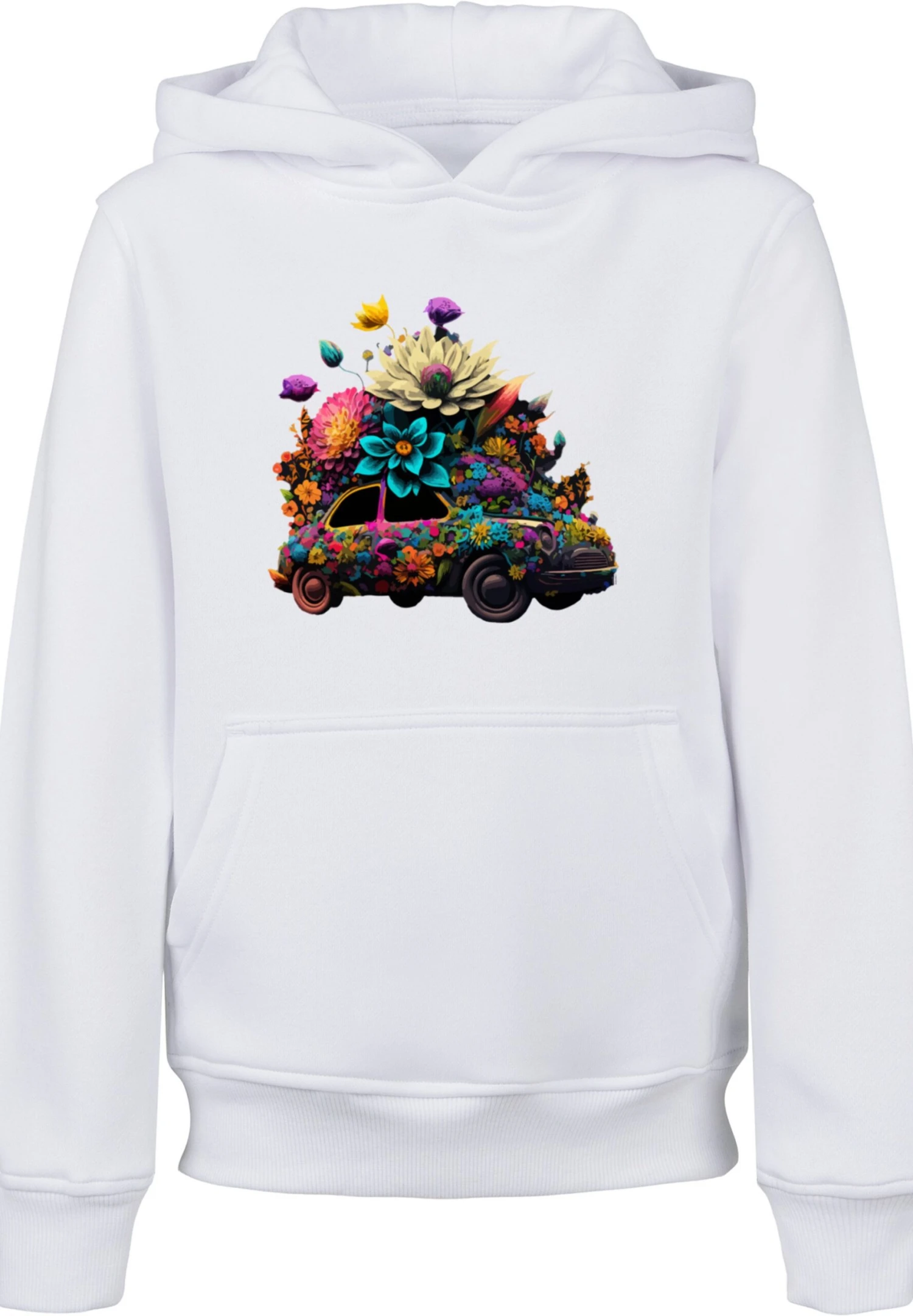 F4NT4STIC Blumen Auto- Hoodie - Weiß 7 F4NT4STIC Blumen Auto- Hoodie - Weiß - Afbeelding 6