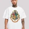 F4NT4STIC Harry Potter Hogwarts Crest Gold - T-Shirt Print - White -Olivia a19d2f1f324249739e2fcda60858d850