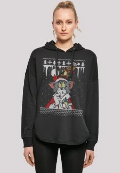 F4NT4STIC Tom Und Jerry Christmas Weihnachten Fair Isle - Hoodie - Black