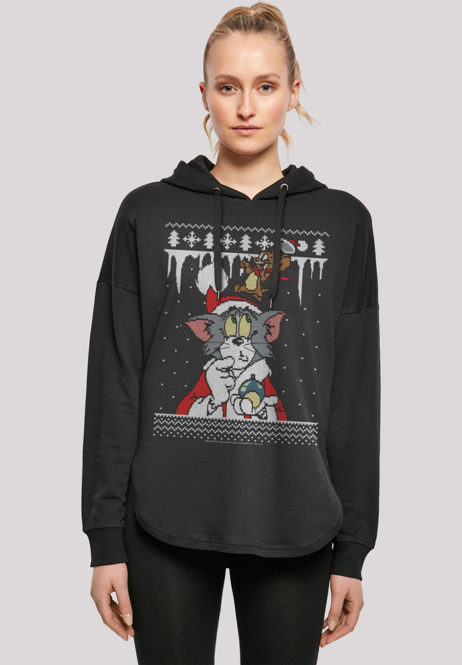 F4NT4STIC Tom Und Jerry Christmas Weihnachten Fair Isle - Hoodie - Black 3 F4NT4STIC Tom Und Jerry Christmas Weihnachten Fair Isle - Hoodie - Black