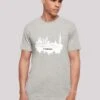 F4NT4STIC Cities Collection - Hamburg Skyline - T-Shirt Print - Heather Grey