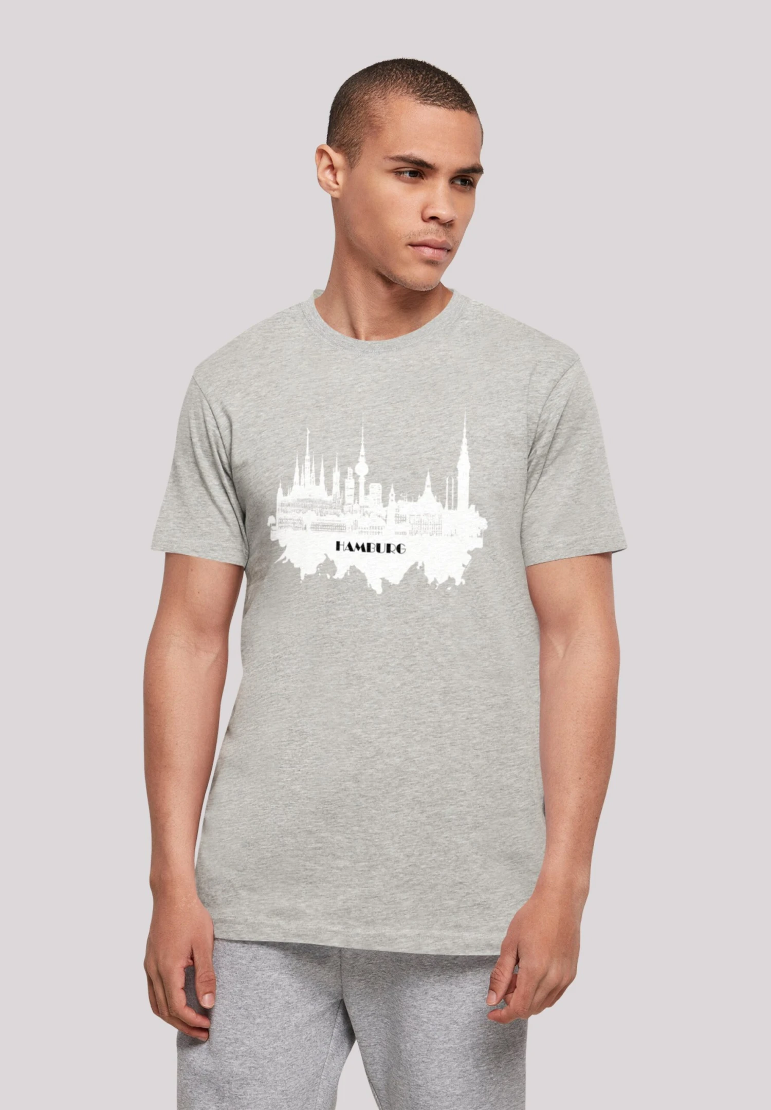 F4NT4STIC Cities Collection - Hamburg Skyline - T-Shirt Print - Heather Grey 3 F4NT4STIC Cities Collection - Hamburg Skyline - T-Shirt Print - Heather Grey