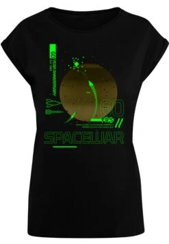 F4NT4STIC Retro Gaming Spacewar - T-Shirt Print - Black -Olivia b1d94300aaeb4f1cb6b774fb76b1aa18