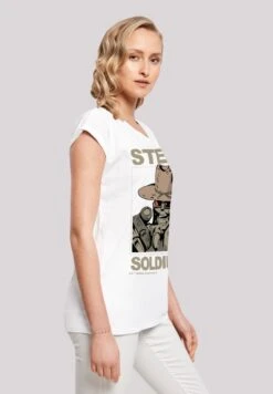 F4NT4STIC Retro Gaming Steel Soldiers - T-Shirt Print - White -Olivia b24fa7cf1a3d42048b615e8ddc0e2cc5