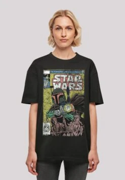 F4NT4STIC Star Wars Boba Fett Comic - T-Shirt Print - Black
