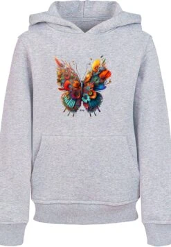 F4NT4STIC Schmetterling Blumen Unisex - Hoodie - Heather Grey -Olivia b3f2584c3937453ca49573ecc5e282ab