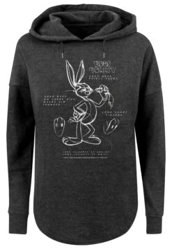 F4NT4STIC Looney Tunes Bugs Bunny Drawing Instruction - Hoodie - Charcoal -Olivia b60014f7cd454e50addba19f8916a9c1