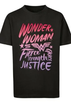 F4NT4STIC Dc ComicsWoman Gradient Text - T-Shirt Print - Black -Olivia b7d70768737b40c8b2621a040b3e2527