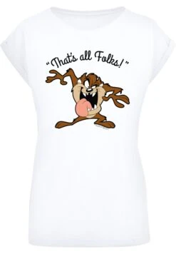 F4NT4STIC Looney Tunes Taz That'S All Folks - T-Shirt Print - White -Olivia b91274163de040a7861ff36358b1f848