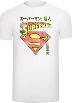 F4NT4STIC Dc Comics Superman Shield - T-Shirt Print - White -Olivia b98e135a9ab04bc3931b61300f443682