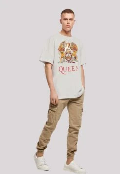 F4NT4STIC Queen Rockband Classic Crest- T-Shirt Print - Lightasphalt -Olivia baaa65b8f21d4380b5b426029488b97b