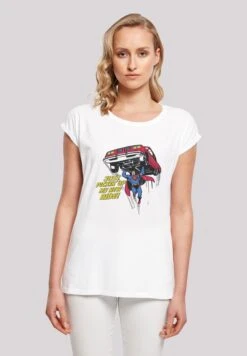 F4NT4STIC Extended Shoulder'Dc Comics Superman New Ride Superheld - T-Shirt Print - White