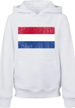 F4NT4STIC Niederlande Holland Flagge Distressed - Hoodie - Weiß -Olivia bd43cdd84863477da080acb56a09b4d0