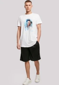 F4NT4STIC Long Cut Star Wars Last Jedi Rey Brushed - T-Shirt Print - White -Olivia bde8493ceacd4bdfbf948d430ab2eb92