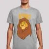 F4NT4STIC Disney Classics The Lion King Mufasa - T-Shirt Print - Heather Grey