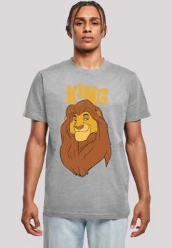 F4NT4STIC Disney Classics The Lion King Mufasa - T-Shirt Print - Heather Grey
