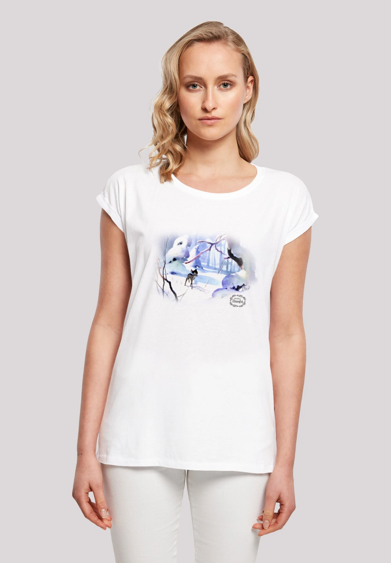 F4NT4STIC Extended Shoulder T'Disney Bambi Snow' - T-Shirt Print - White 3 F4NT4STIC Extended Shoulder T'Disney Bambi Snow' - T-Shirt Print - White