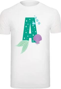 F4NT4STIC Disney Alphabet A Is For Arielle Die Meerjungfrau - T-Shirt Print - White -Olivia c394fa89cfbb4ca390ee08baa26850a1