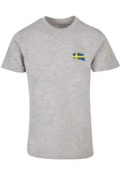 F4NT4STIC Schweden Flagge Sweden - T-Shirt Print - Heather Grey -Olivia c4060e86321340ae85870a9d270a7366