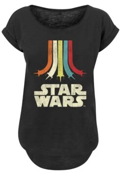 F4NT4STIC Star Wars Retro Rainbow- T-Shirt Print - Black -Olivia c610f4094c6e43a6a4a857462ecdf743