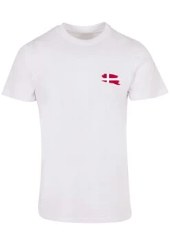 F4NT4STIC Flagge Denmark - T-Shirt Print - Weiß -Olivia c611ffe04a24435f845a915790810897