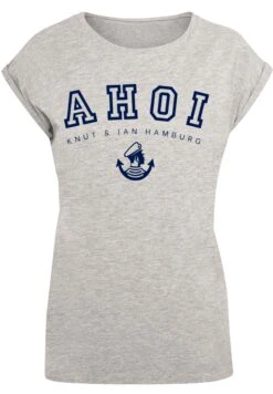 F4NT4STIC Ahoi Knut Jan Hamburg - T-Shirt Print - Heather Grey