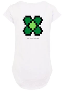 F4NT4STIC Silvester Happy New Year Pixel Kleeblatt - T-Shirt Print - White -Olivia c82f2228d4e046b192ccaebd0b5e0da7