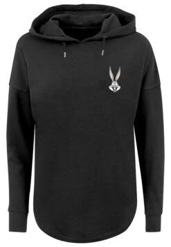 F4NT4STIC Looney Tunes Bugs Bunny Breast Print - Hoodie - Black -Olivia c82fac13f7784eb0bbcab60f2d185ed9
