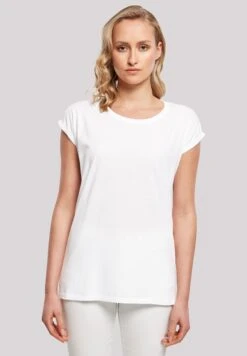 F4NT4STIC Disney Mickey Mouse Tongue On Back With Extended Sh - T-Shirt Print - White -Olivia c8d1d0e73448416e9dab258b556dc157