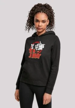 F4NT4STIC Tom Und Jerry Distressed Logo - Hoodie - Black