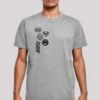 F4NT4STIC Dc Comics Justice League Icons Cluster - T-Shirt Print - Heather Grey
