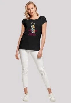 F4NT4STIC Looney Tunes Bugs And Lola Valentine S Cuddle - T-Shirt Print - Black -Olivia cf05f6e7f3b64e6487af877ae26e83e4