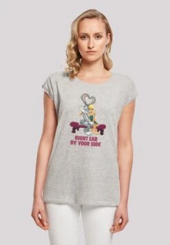 F4NT4STIC Looney Tunes Bugs And Lola Valentine S Cuddle - T-Shirt Print - Heather Grey