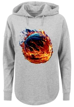 F4NT4STIC Basketball On Fire Sport- Hoodie - Grey -Olivia d31a428934a640909a01623f501a0428