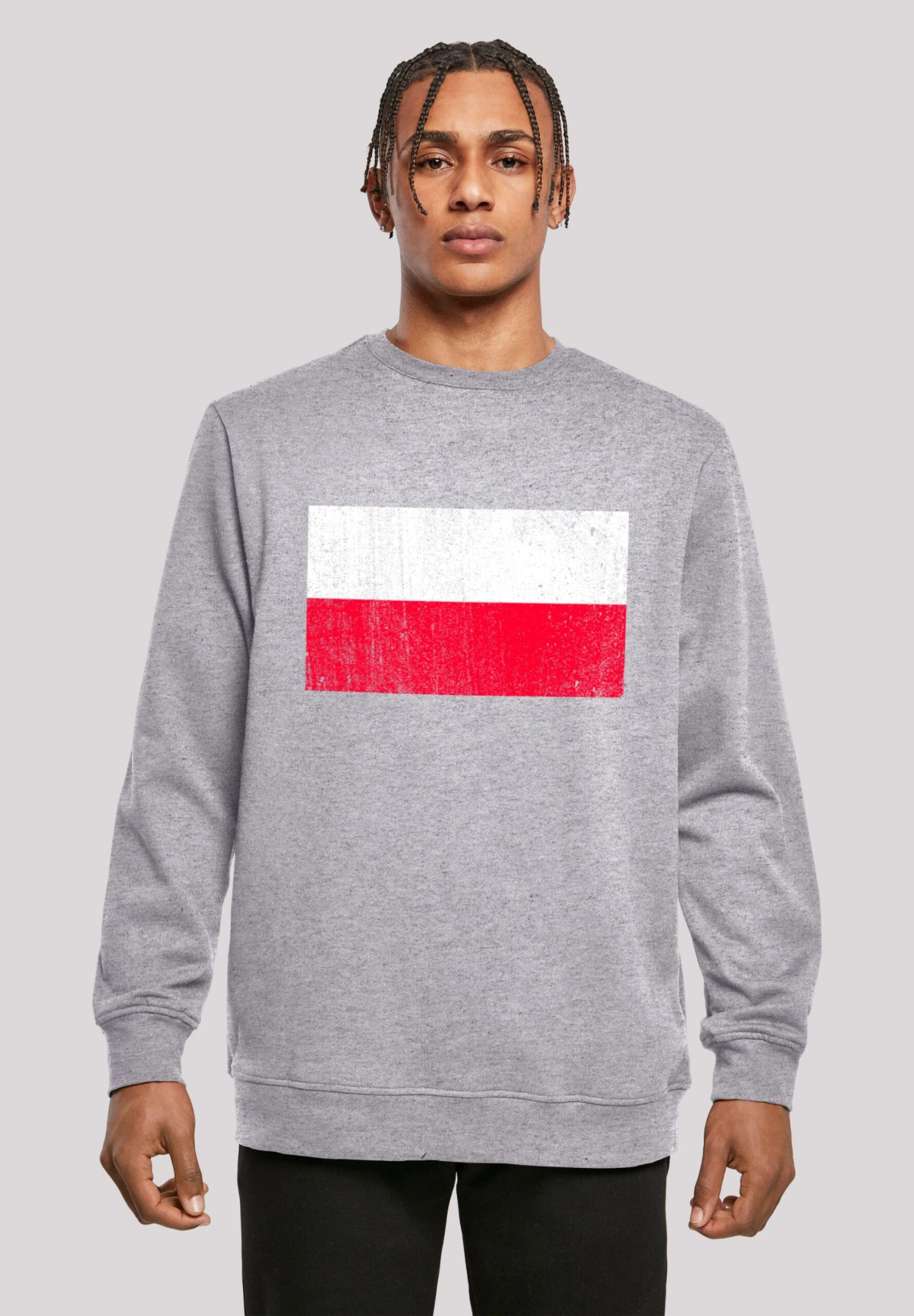 F4NT4STIC Poland Polen Flagge Distressed - Sweater - Heather Grey 3 F4NT4STIC Poland Polen Flagge Distressed - Sweater - Heather Grey