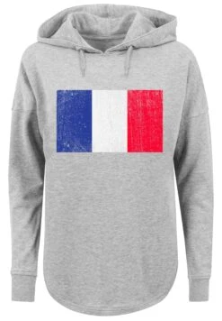 F4NT4STIC Frankreich Flagge Distressed - Hoodie - Grey -Olivia d4ddbb5c3b974f239ba0a6d5af99c4d5