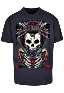 F4NT4STIC Bone Cyber Neogeisha Cyberpunk Styles - T-Shirt Print - Navy -Olivia d75ffaf9678747ada5d2e78f18851a18