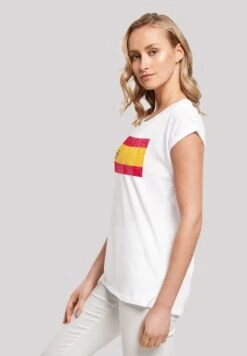 F4NT4STIC Spanien Flagge Distressed - T-Shirt Print - Weiß -Olivia d875440a0f4448f7828be71739a7c6f8