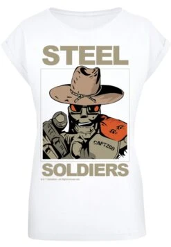 F4NT4STIC Retro Gaming Steel Soldiers - T-Shirt Print - White -Olivia d8fa15e13d754a2e8ac8362560db4ccd