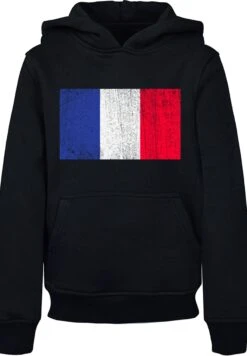 F4NT4STIC Frankreich Flagge Distressed - Hoodie - Schwarz -Olivia dac53ac7f65b4a7f87331e16e110376f