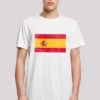 F4NT4STIC Spain Spanien Flagge Distressed - T-Shirt Print - Weiß -Olivia db1b2119b77843129c011cfe832232b7