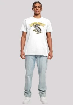 F4NT4STIC Harry Potter Hufflepuff Sport Emblem - T-Shirt Print - White -Olivia dcaacb74f1db409c801f118fb1fea603