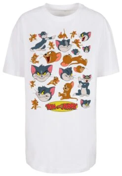 F4NT4STIC Tom Und Jerry Many Faces - T-Shirt Print - White -Olivia ddd1acd2d13f4032bfdccc7d2fb223ec