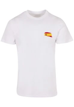 F4NT4STIC Spanien Flagge Spain - T-Shirt Print - Weiß -Olivia dde04934f3a04c08a37195833f98ff05